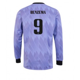 Herren Fußballbekleidung Real Madrid Karim Benzema #9 Auswärtstrikot 2022-23 Langarm